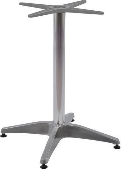 HomeMarkt Table Stand made of Aluminum with Regulator in Silver Color 58x58x68.5cm