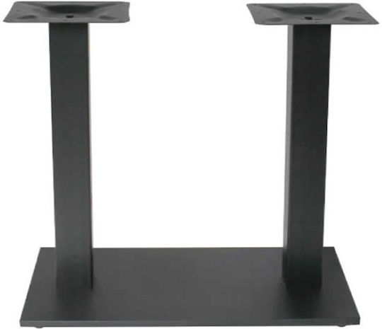 Zita Plus Flat Βάση Τραπεζιού Μεταλλική Μαύρη 70x40x72cm