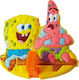 Viobrass Plastic Kids Wall Mounted Hanger with One Hook Spongebob & Patrick Polychrome 8x8.2x2.3cm