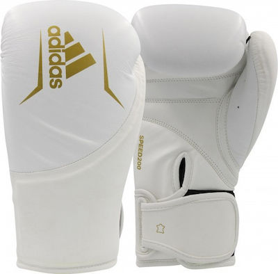 Adidas Speed ​​200 Synthetic Leather Boxing Competition Gloves White