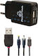 Powertech Φορτιστής με Θύρα USB-A και Καλώδιο micro USB Μαύρος (PT-115)
