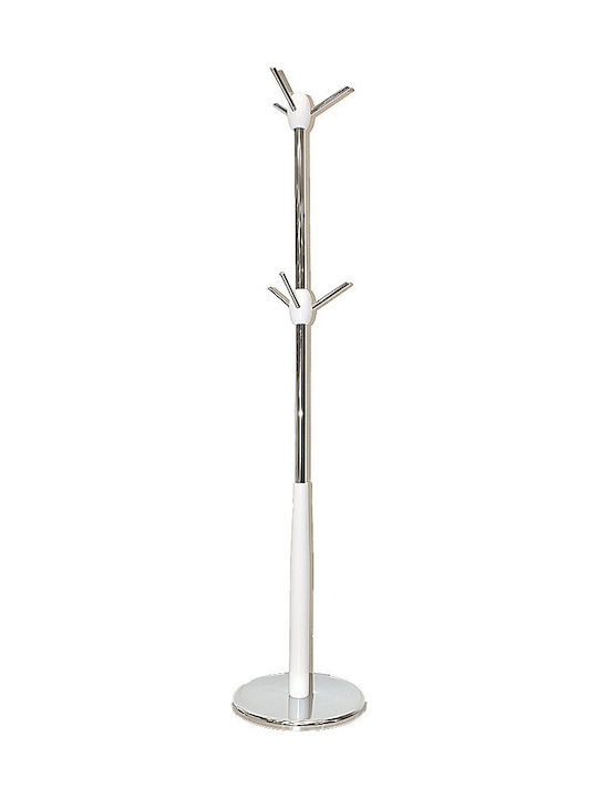 Frans Freistehender Kleiderständer Metallisch White/ Chrome 27.5x27.5x173cm