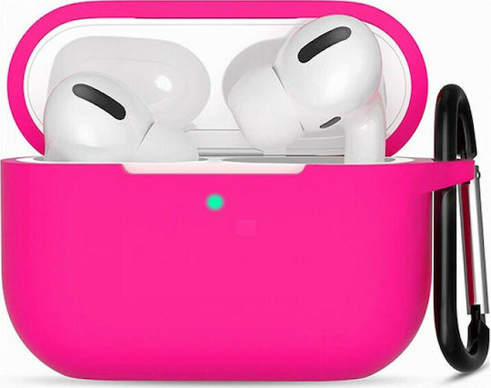ObaStyle Θήκη Σιλικόνης Με Γάντζο Ροζ (Apple AirPods Pro)