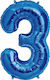 Balloon 100 cm Blue Number 3