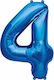 Balloon 100 cm Blue Number 4