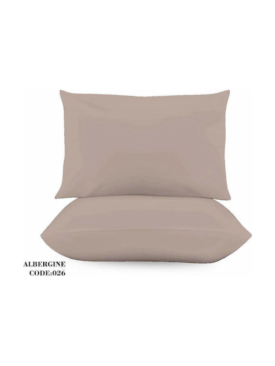 Marwa Monocromă Set Față de Pernă Albergine 026 50x70cm.