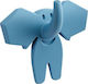 Viobrass Elephant Детска закачалка за стена Единична кука Винтов Пластмаса Синьо 9.3x9x3.8εκ. 1бр