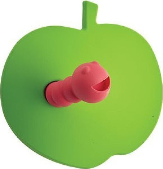 Viobrass Apple Детска закачалка за стена Единична кука Винтов Пластмаса Зелено и фуксия 8.4x5x4.5εκ. 1бр