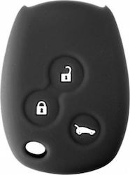 Silicone Car Key Cover Case Type-2 with 3 Buttons for Dacia / Renault Black NG-