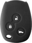 Silicone Car Key Cover Case Type-2 with 3 Buttons for Dacia / Renault Black NG-