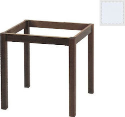 Woodwell Table Stand made of Wood in White Color 70x70x73cm