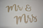 Mr & Mrs ξύλινο glitter