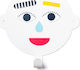 Tresxics Metallic Kids Wall Mounted Hanger with One Hook Happy White 22x22cm