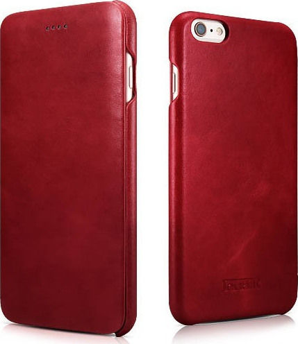 iCarer Vintage Curved Edge Book Δερμάτινο / Δερματίνης Κόκκινο (iPhone 6/6s)