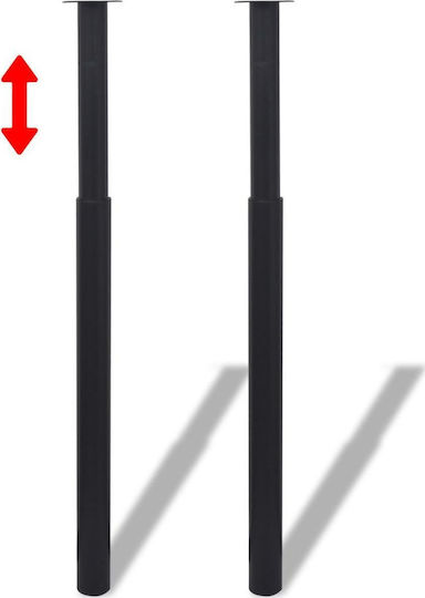 vidaXL Collapsible Furniture Leg made of Metal Suitable for Table in Black Color 6x6x110cm 2pcs