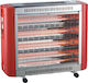 Silver QT82-A Heizung Quarz mit Thermostat und Lüfter 2800W Rot