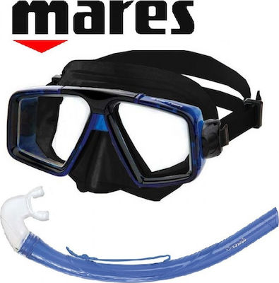 Mares Silicone Diving Mask Set with Respirator Starfish Silicone Set Black 4101430SET