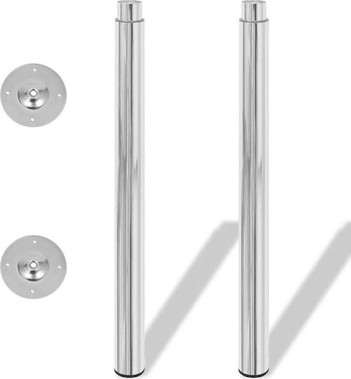 vidaXL Furniture Leg made of Metal Suitable for Table in Silver Color 6x6x110cm 2pcs