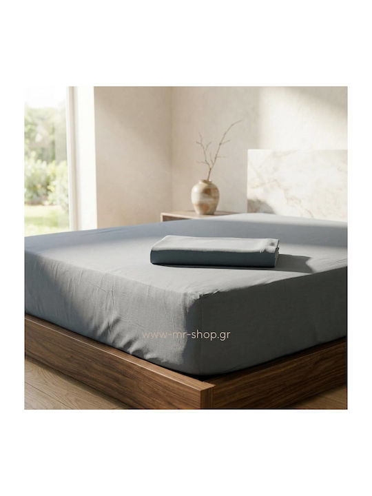 Marwa Sheet for Single Bed 160x250cm. Army Grey