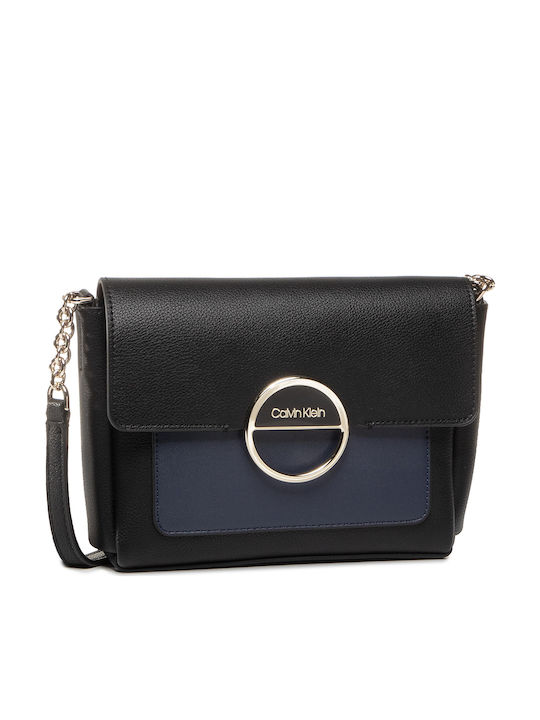 Calvin Klein Hoop Din piele Geantă de damă Crossbody Neagră