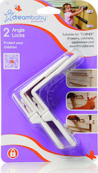 Dreambaby Cabinet & Drawer Protectors with Sticker made of Plastic in White Color 11.6εκ. 2pcs