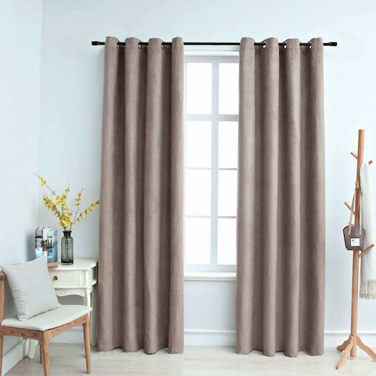 vidaXL vidaXL Vorhänge Fenster mit Grommets Braune 140x175cm