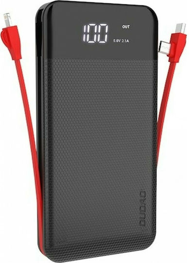 Dudao K1A Power Bank 10000mAh με Θύρα USB-A και Θύρα USB-C Μαύρο