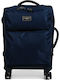 Airtex Paris Cabin Travel Suitcase Fabric Navy Blue with 4 Wheels Height 55cm 25451-03