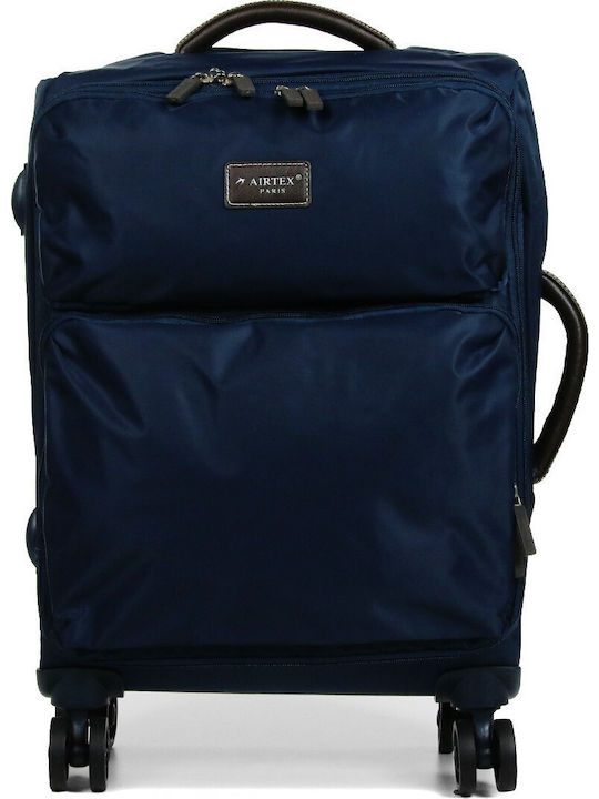Airtex Paris Μεγάλη Βαλίτσα Ταξιδίου Υφασμάτινη Navy Μπλε με 4 Ρόδες Ύψους 80εκ.