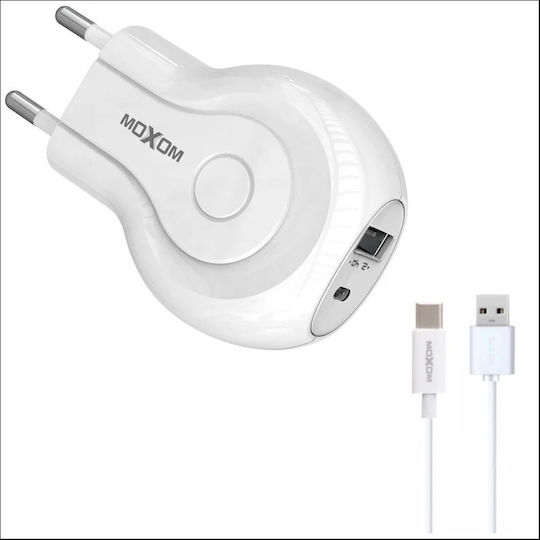 Moxom Charger with USB-A Port and USB-C Port and Cable Lightning Whites (MX-HC01)