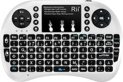 Riitek mini i8+ Ασύρματο Πληκτρολόγιο με Touchpad Αγγλικό US Λευκό