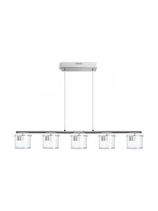 Rendl Light Studio Estra V Pendant Light LED Rail with Warm White Light Silver