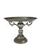 Marhome Vintage Round Metallic Decorative Platter Silver 33x22x23cm