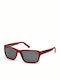 Timberland Men's Sunglasses with Red Plastic Frame and Gray Polarized Lens TB9155-67D