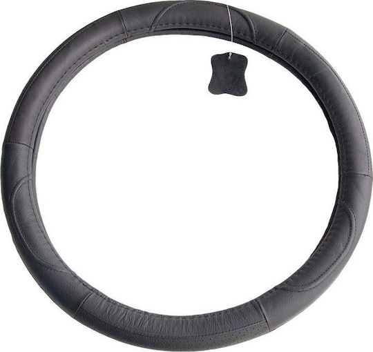 Automax Auto-Lenkradabdeckung mit Durchmesser 39-41cm aus Kunstleder Schwarz