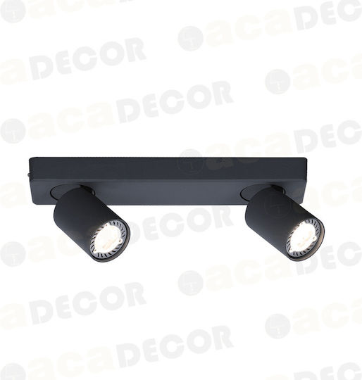 Aca Elitis Double Spot with Socket GU10 in Black Color