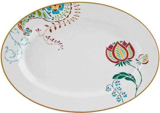 Ionia Fantasy Serving Plate Oval Porcelain Multicolour 36εκ. 1pcs