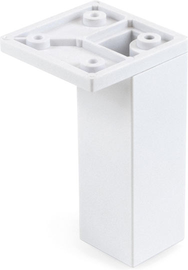 Emuca Plastic Furniture Leg Suitable for Table / Coffee Table / Cupboard / Wardrobe 5.5x5.5x10cm White