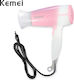 Kemei Travel Hair Dryer 900W KM-3088 Pink