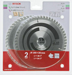 Bosch 2608644655 Schneidscheibe 190mm mit 48 Zähnen 2Stück