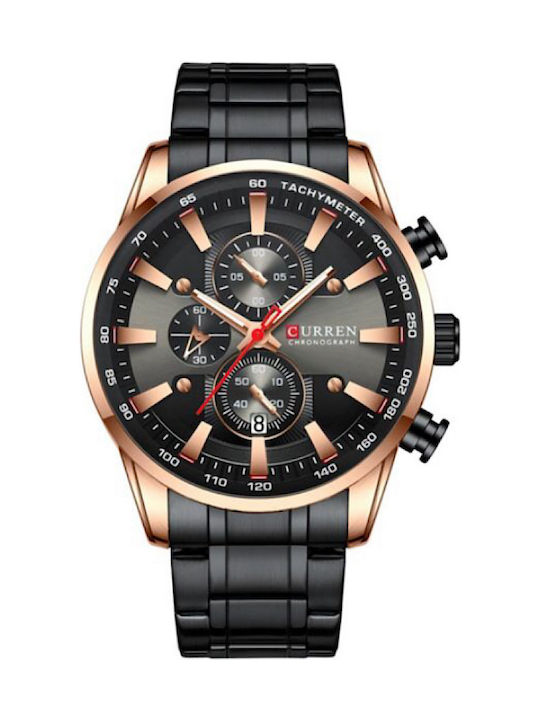 Curren Watch Chronograph Battery with Black Met...