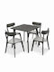 Τραπεζαρία Benson / Toto με 4 Καρέκλες 80x80εκ. Rustic Grey