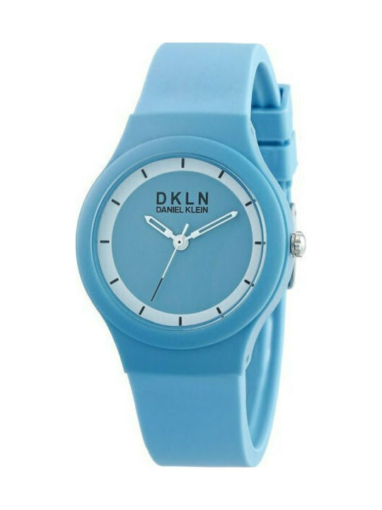 Daniel Klein Watch with Blue Rubber Strap DK.1.12277-4