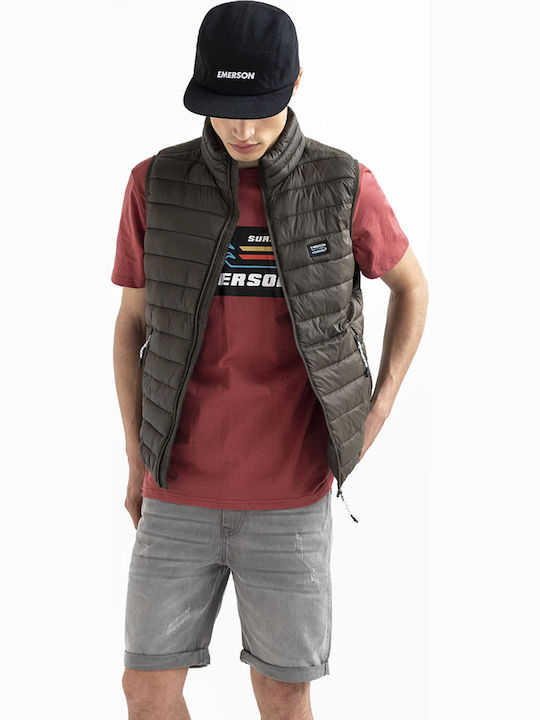 Emerson Αμάνικο Χειμωνιάτικο Μπουφάν Puffer Olive