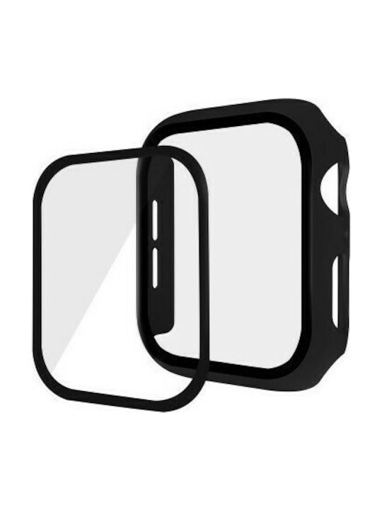 Case PC + Glass Plastic Case with Glass in Black color for Apple Watch 44mm