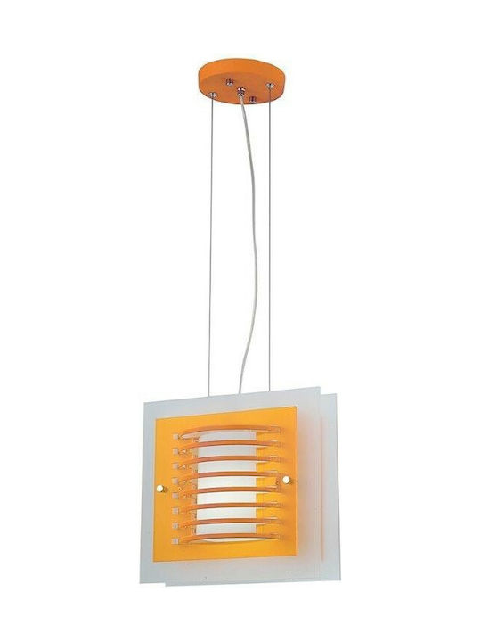 Sun Light Μοντέρνο Κρεμαστό Φωτιστικό Μονόφωτο με Ντουί E27 σε Πορτοκαλί Χρώμα