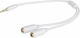 Prolink Конвертор 3.5mm мъжки към 3.5mm 2x женски Бял 1бр MP155