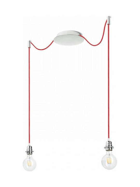 Rendl Light Studio Kombix 2 Pendant Light Two-Light for Socket E27 Red