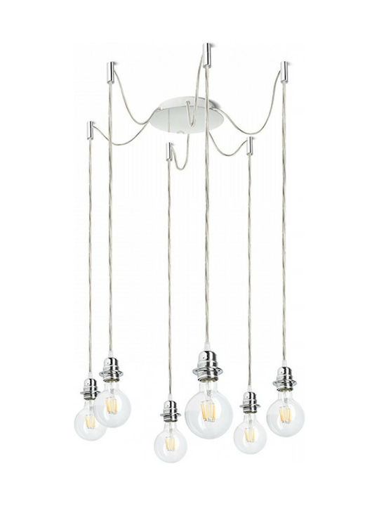 Rendl Light Studio Kombix 6 Pendant Chandelier for 6 Bulbs E27 White