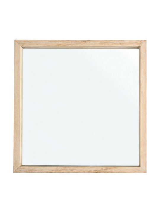 Bizzotto Wall Mirror with Beige Wooden Frame 42x42cm 1pcs